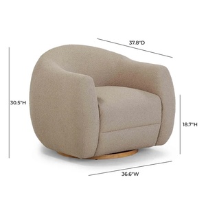 Fauteuil Diana, design moderne en velours, pivotant, meubles de salon, pieds en bois, haute qualité, utilisation en intérieur - Product Image 6