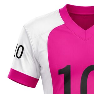 Camiseta Deportiva de Fútbol Americano de Manga Corta Rosa y Blanca, Ligera y Transpirable, para Clubes Escolares - Product Image 5