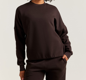 Sudadera Casual Oversize de Manga Larga con Cuello Redondo Básico para Mujer, Color Liso, Venta al por Mayor Personalizada - Product Image 2