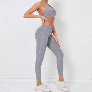 Ensemble de yoga respirant pour femmes, leggings de compression pour la course et soutien-gorge de sport rembourré, ensemble de 2 pièces pour l'entraînement, vêtements de sport, vêtements de gym - Product Image 6