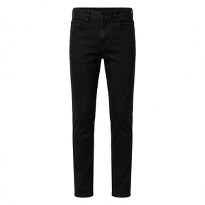 Jeans en denim délavé pour homme, coupe droite, taille mi-haute, en coton élasthanne, décontracté, respirant, séchage rapide, écologique, personnalisable - Product Image 4