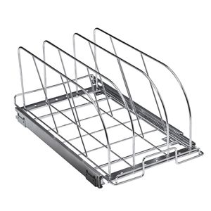 Adjustable Wire Divi Pan Pot <b>Rack</b> Expandable Pull Out Cabinet Organizer for Cookie Sheet <b>Baking</b> Pans Tray Organization - Product Image 6