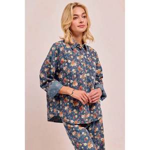 Veste en jean à imprimé floral délavé BiBi pour femme - Product Image 3