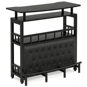 Home <b>Bar</b> <b>Table</b> with Storage Dining <b>Table</b> and <b>Bar</b> Cabinets for Kitchens and Dining Areas - Product Image 6