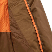 Veste de chasse marron orange style gilet matelassé avec fermeture éclair et poches