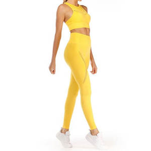 Ensemble de yoga pour femmes 2 pièces, vêtements de sport, taille élastique, fitness, personnalisé, uni, réversible - Product Image 4