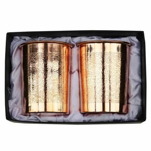 Corporate Gift Copper Glass Tumbler Premium Ayurvedic Drinking Water Cup Metal <b>Drinkware</b> Export Supplier - Product Image 2