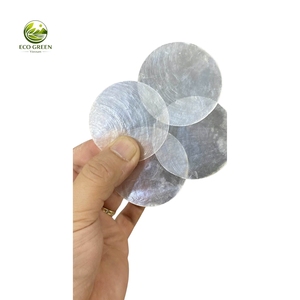 Disques de coquille de Capiz naturels et écologiques, 1 et 2 trous, style rustique pour lustre et abat-jour par Eco Green Vietnam - Product Image 3