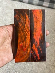 Escamas de cuerno de búfalo natural teñidas a mano y genuinas para mango de cuchillo: Par exótico a juego para mango de herramienta, material natural - Product Image 3