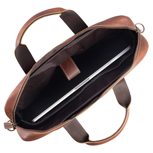 Bolsos para portátil de cuero negro con interior espacioso, cierre seguro y correa cómoda, adecuados para el trabajo, la escuela y los viajes. - Product Image 6