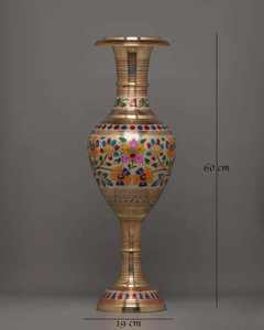 Vase décoratif en laiton Art Déco de haute qualité avec motif floral en acrylique - Cadeau idéal ou décoration d'intérieur à prix raisonnable - Product Image 6