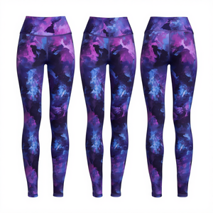 Leggings de Yoga de Cintura Alta con Estampado Abstracto para Mujer, con Material de Spandex/Nylon sin Costuras y Cintura Elástica - Product Image 1