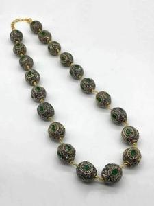 Victorian <b>Beads</b> Imitation Pearl Necklace and Earring <b>Set</b> Single-Line Silver Plated Designer Jewelry for Women Anniversary - Product Image 1