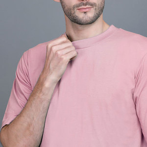 Camiseta Casual de Verano de Estilo Simple, Manga Corta, Cuello Redondo, Lisa, 100% Algodón, Corte Regular, Transpirable, Antiarrugas, 220g, Tejido Frontal - Product Image 4