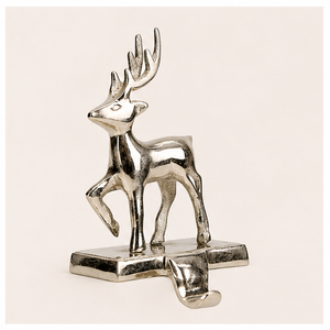 Wholesale Silver Metal Reindeer <b>Stocking</b> <b>Holder</b> For Fireplace Mantel Heavy Duty Christmas <b>Stocking</b> Hanger With Non-Slip Base - Product Image 3