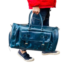 Bolsa de Viaje de Cuero Genuino Premium Vintage de B S International, con Cierre de Cremallera, Impermeable, 76-120L+, Portátil - Product Image 6