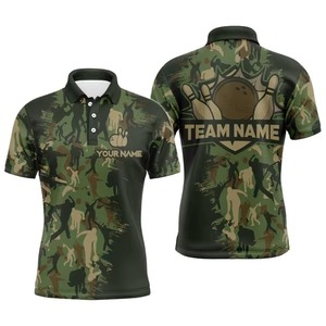 Customizable Men's 100% Polyester Personalized <b>Bowling</b> for Polo Shirt Sporty Style Knitted Fabric New Team <b>Bowling</b> Shirt - Product Image 2