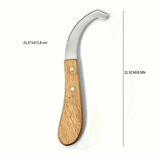 Couteau de fermeur de sabots haut de gamme - Manche ergonomique en bois pour un traitement efficace des infestations des sabots - Product Image 4