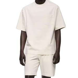 ชุดเซ็ตเสื้อผ้าลำลองผู้ชายผ้าโพลีเอสเตอร์/คอตตอน สองชิ้น ชุดวอร์มฤดูใบไม้ร่วง น้ำหนักเบา มีเชือกผูก ปรับได้ ความยาวระดับเข่า ชุดสั่งทำพิเศษ - Product Image 1