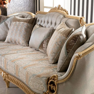 Ensemble de canapés sectionnels de salon en bois de mahogany massif, sculptés à la main, capitonnés, confortables, meubles de luxe faits à la main - Product Image 4