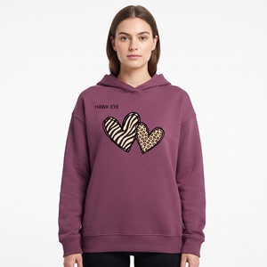 Regular Fit Women's <b>Heart</b> Print Sublimation Hoodie Casual Pullover <b>Sweatshirt</b> Custom Winter Hooded Top - Product Image 5