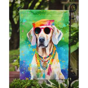 Weimaraner Hippie Dawg Multicolor jardín bandera buzón decorativo patio Banner para Patio ilustraciones para camas de flores - Product Image 3