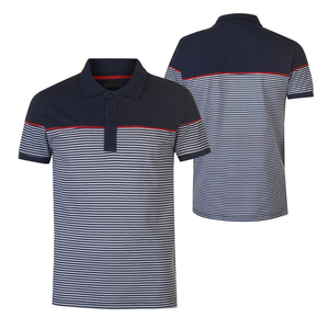 Polo de punto casual para hombre, de manga corta, con bloques de color rojo, blanco y azul marino, de corte regular y diseño con botones, ahora a la venta. - Product Image 4