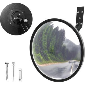 Miroir convexe en acrylique réglable de 12 pouces, grand angle de 160 degrés, solution pour les angles morts du trafic, pour garages et allées, conception en S - Product Image 1