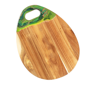 Tabla de Cortar Rectangular de Madera Artisan Living Creation con Incrustaciones Azules - Product Image 6