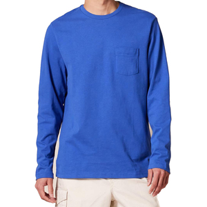 Camiseta Casual de Manga Larga para Hombre, Cuello Redondo, Color Azul Rey, Tejido de Punto, Algodón, Corte Regular - Product Image 4