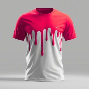 <b>Men</b> Formal Drip Style Knitted T-<b>Shirt</b> with <b>Silk</b> Screen Printed Solid Design OEM/ODM Customization - Product Image 5