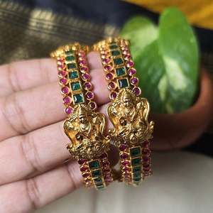 Kemp Stone <b>Bangles</b>-Trendy <b>Copper</b> & Jade Cuff Bracelets with Zircon and Quartz - Product Image 3