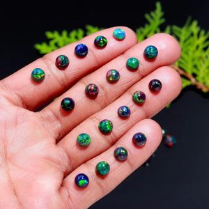 FF JEWELLERS Opale d'Éthiopie noire naturelle, taille brillant, cabochon, pierres précieuses en vrac 4-6mm, jeu de couleurs, effet feu, certifiées par un tiers - Product Image 6