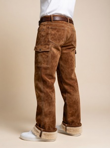 Pantalon en cuir pour homme avec logo personnalisé, nouveau design, best-seller, vêtements décontractés, couleur unie, pantalon en cuir pour homme avec votre propre logo - Product Image 6