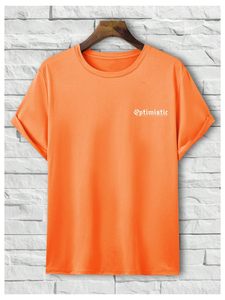 T-shirt pour homme en coton lourd avec citation optimiste, imprimé au dos, coupe classique, 100% coton jersey respirant - Product Image 2