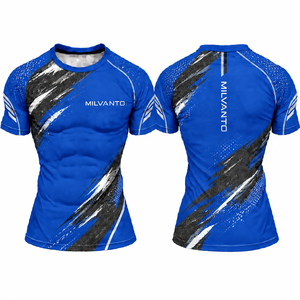 Camiseta Deportiva Personalizada para Hombre, Color Azul Rey, Ligera, Elástica, de Secado Rápido, para Entrenamiento, Fitness, Running y Ciclismo - Product Image 1