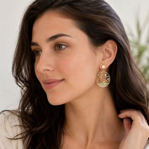 Custom Translucent Enamel <b>Drop</b> Earrings Gold Plated Brass Jewelry - Product Image 6