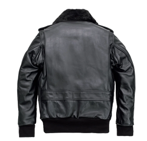 Chaqueta de Aviador Personalizada OEM para Hombre, de Cuero Genuino, con Forro de Piel de Oveja, Transpirable, Resistente al Viento, Estilo Bomber - Product Image 2