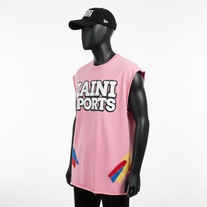 Camiseta sin mangas para hombre, mezcla de algodón grueso con borde de felpa, estilo personalizado con logo, 100% algodón, camiseta para hombre, corte holgado, estampada - Product Image 5