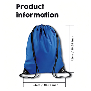 Blue Polyester <b>Drawstring</b> <b>Backpack</b> Plain Dyed Portable Sport Bag for Outdoor Use Sport Bag for Outdoor Use Best Price Wholesale - Product Image 2
