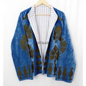 Couverture matelassée en velours de haute qualité, brodée de fleurs, en coton écologique, séchage rapide, style bohème, pour femme, idéale pour l'extérieur en hiver - Product Image 4