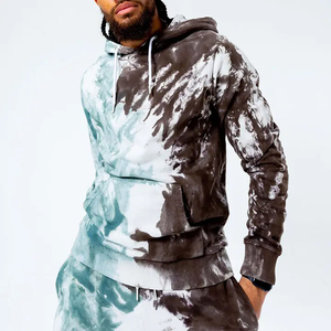 Ensemble de survêtement à capuche tie-dye pour homme, sweat-shirt et pantalon longs, imprimé par sublimation dégradé, style streetwear - Product Image 4