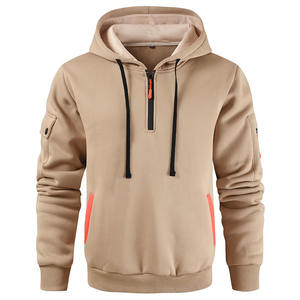 Sudadera con capucha de media cremallera para hombre y mujer, informal, de color liso, transpirable, para venta al por mayor 2026, con diseño de logotipo personalizado - Product Image 1