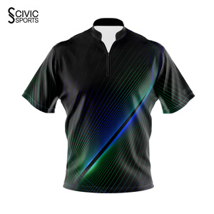 Maillot de bowling à manches courtes pour homme SCIVIC SPORTS, imprimé dégradé, séchage rapide, respirant, en polyester - Product Image 5