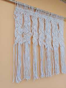 White Macrame <b>Curtain</b> Rope Wall Hanging Decorative Window <b>Drape</b> Home Decor - Product Image 1