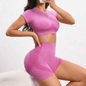 STIMULATE SPORTS WEAR Soutien-gorge de sport pour femme, sans couture, respirant, écologique, léger, simple, avec logo frontal, bretelles réglables, col en U - Product Image 4