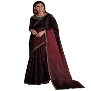 전통적인 파티웨어 여성용 새틴 조젯 스티치 사리 블라우스 | 새로운 비싼 사리 수출업자 및 제조업체 인도