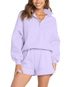 Vêtements de sport pour femmes en coton 100% sur mesure OEM, ensemble 2 pièces au-dessus du genou, tenues d'été, vente en gros, ensemble 2 pièces MADE BY HS - Product Image 1