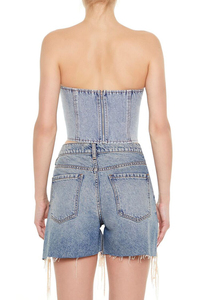 Wholesale Priced 2026 <b>Cutout</b> Denim Tube <b>Top</b> Breathable Sustainable Plus Sized Women Denim Jeans Tube <b>Top</b> OEM Serviced custom - Product Image 4