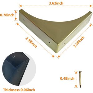 4 Pezzi Protezioni Angolari Decorative in Lega di Zinco Anticato per Mobili, Paraspigoli di Sicurezza per Armadi e Caminetti - Product Image 3